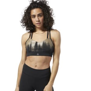 Reebok Hero Strappy Medium-Impact Bh Damen - Schwarz - DE 418-YHW